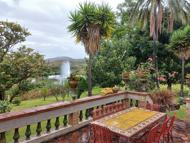 Hacienda Cartagena, Terrasse mit Blick auf die Lagune